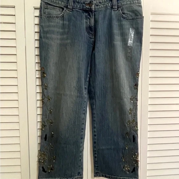 INC Embroidered Blue Jeans - Picture 1 of 6